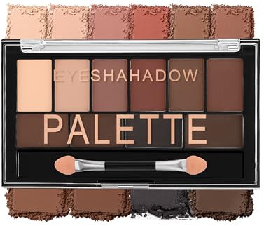 Erinde 10 Farben Lidschattenpalette, Matt und Schimmernde Eyeshadow Palette, Hochpigmentiert & Langanhaltend, Mit Lidschattenpinsel, Leicht Zu Verblenden, Augen Make-Up Palette #02