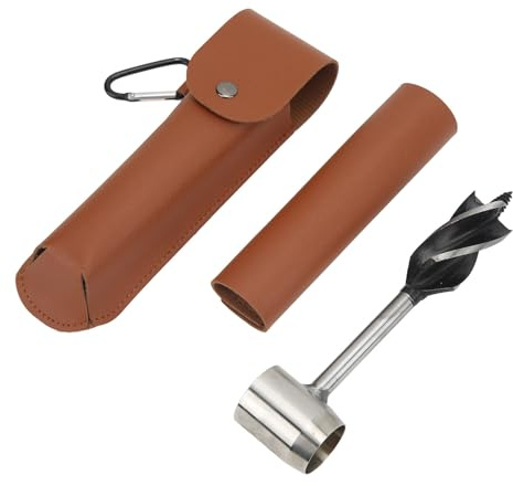 Risegun Punta per Trapano a Coclea Portatile a Coclea Coclea a Coclea Manuale con Sacchetto di Stoccaggio (Borsa in pelle marrone PU e fondina)