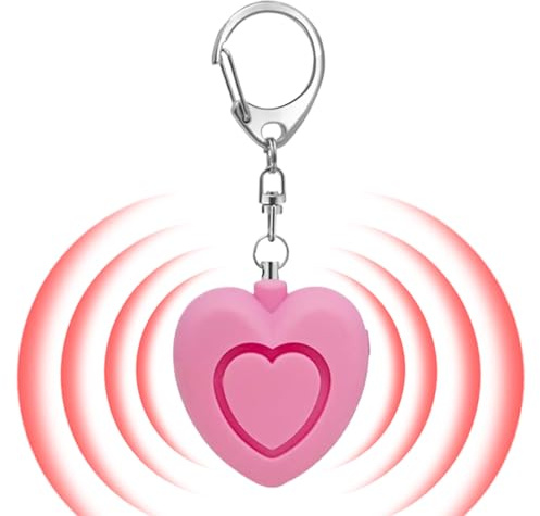 Alarma De Seguridad Personal | Alertas De Protección En Forma De Corazón 125dB,Protección De Alarma Segura con Llavero De Luz | para Mujeres Y Niñas Y Niños Y Ancianos para Correr Y Caminar Y Solo En