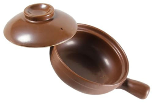Gatuida Cazuela Pequeña para Guisos Olla de Barro Tradicional Resistente Altas Temperaturas con Tapa Ventilada y Diseño Ergonómico para Cocina Doméstica