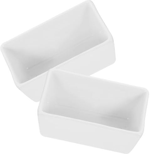 GALPADA Azucarero Cerámico Cuadrado 2 Piezas, Contenedores para Almacenar Alimentos, Tazón para Leche, Apto Microondas, Antideslizante, Diseño Estable para Cocina y Café