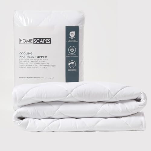HOMESCAPES Coprimaterasso rinfrescante 120 x 190 cm – Coprimaterasso traspirante trapuntato, effetto fresco al tatto, ideale per notti calde, certificato Oeko-Tex