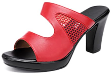 Sandales Femme Mules À Talon Haut 8cm Confortable | Sabots d'été Chic avec Plateforme pour Jupe et Robe Sandalettes Bout Ouvert Chaussures d'été