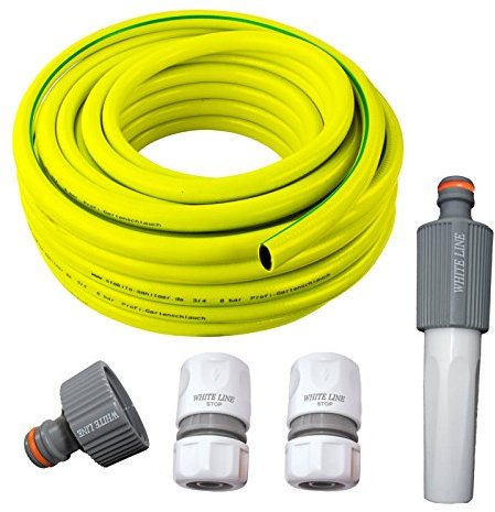 Stabilo-Sanitaer Premium Gartenschlauch Set 25 m Schlauch 13 mm (1/2 Zoll) mit Armaturen Klick-Stecksystem