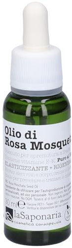 La Saponaria | Olio di rosa mosqueta, Azione elasticizzante + rigenerante, Ottenuto per spremitura a freddo, 30ml