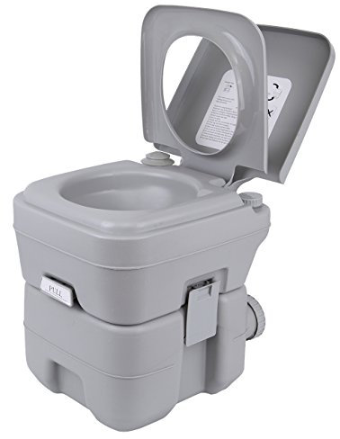 Samger Samger 20L Tragbare Campingtoilette Chemietoilette, Mobile Toilette Reisetoilette Campingklo, Unterstützung bis 130KG für Camping, Wohnmobil, Im Freien Reise
