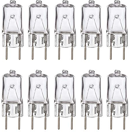 Deezio Xenon G8 35w 120v Bulb 120V T4 Light Bulbs 190Lumen G8 Base 120 Volt JCD Type, Pack of 10