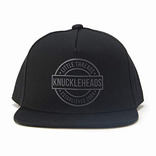 Knuckleheads Little Threads- Toddler Boy Outfit- Newborn Sun Hat- Baby Youth Snap Back Trucker Mesh Fitted Patch Flat Brim Cap Basket Stuffer Gorros (L 6 Years- Up, GreyBlack)