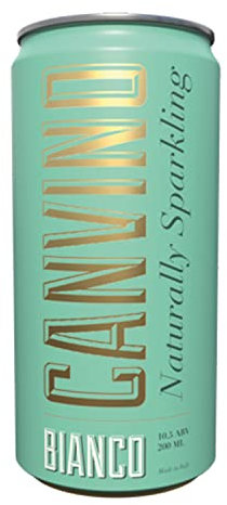 Canvino Bianco Sparkling Italian Wine | All Natural & Vegan Friendly | Medium Dry | 12 x 200ml | Made in Italy | Prosecco Method Production