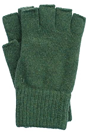 FosterNatur, Herrhandskar utan finger, 100 % ull, Grön, 9