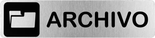 Becral® - Segnale in acciaio inossidabile ARCHIVO | Placca porta | Segnale informativa | Cartello porta 200 x 50 mm (rif.RD707045)