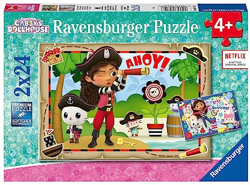 Ravensburger Gabby's Dollhouse Jigsaw Puzzles for Kids Age 3 Years Up - Toddler Toys - 2x 24 Pieces