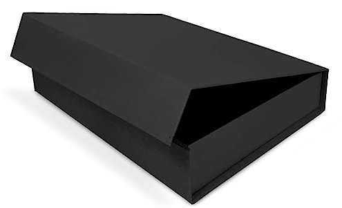Verpackungswelt Geschenk-Box mit Deckel | 23 x 17 x 5 cm | Geschenk-Karton mit Magnet-Verschluss | Perfekt für Geburtstag, Hochzeit, Weihnachten, Geburt | Geschenk-Verpackung in Schwarz Matt