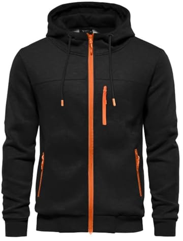 CTU Sweat à capuche en polaire pour homme S-3XL, Noir , XL