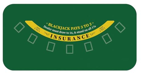 SaiDuoDuo Tapis de Table de Poker Blackjack avec Sac à Main, Professionnel Casino Blackjack Table Layout Party Poker Table Pads, Page d'accueil,Vert,S