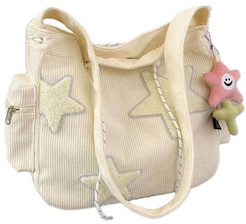 Makukke Cord Damen Umhängetasche, Cute Tote Bag Crossbody Bag Shopper Schultertasche für Schule Büro Arbeit Reisen Ausflug Einkauf
