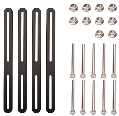 Neikafan Set De Montaje para Buzón Valla 4 Piezas Conector Plano Acero Inoxidable 280 X 24mm Buzón Montaje Valla Montaje para Buzón Montaje En Puertas O Vallas (con Tornillos M5)