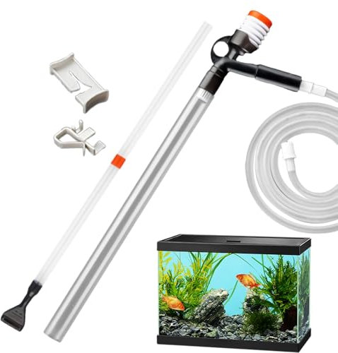 Aspirateur de gravier d'aquarium – Kit de nettoyage d'aquarium, bouton pression d'air | Grattoir à verre, changeur d'eau, pour changeur de verre, grattoir à verre, pompe à sable