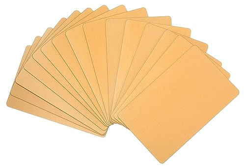 PATIKIL 20-pack visitkort i metall anodiserade 0,8 mm tjocka anodiserade aluminiumtomma namnkort 3,4 x 2,1 tum lasergraverat utskrivbart namnkort för anpassad gör-det-själv, guldton