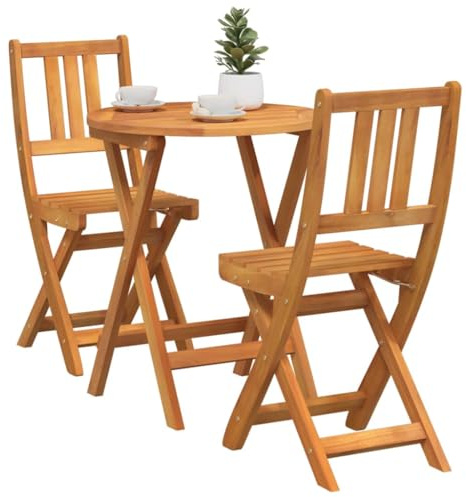 vidaXL Bistroset 3 st Olivenatur Massivt Akaciaträ