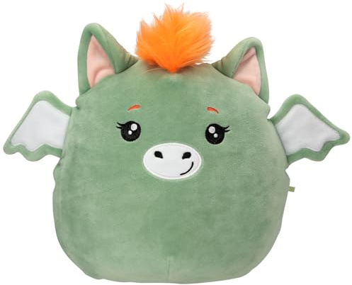 Depesche 13855 Ylvi Swoppies - Doudou Dragon en Vert foncé, avec Effet Lumineux et Petites Ailes, Peluche de 20 cm Environ