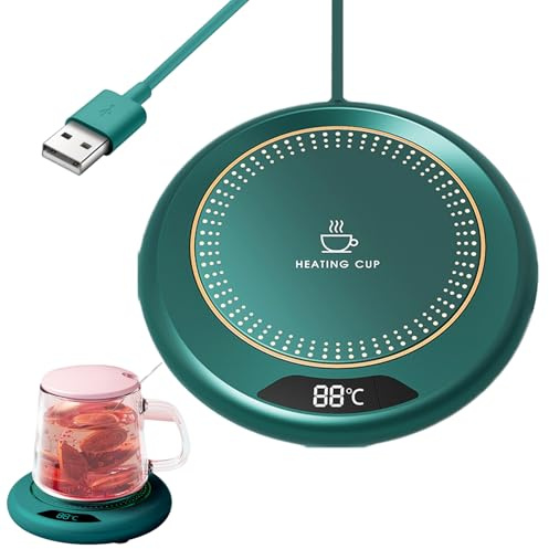 Kaffekoppsvärmare – koppvärmare kaffevärmare | smart skrivbordskoppvärmare, flexibelt värmeunderlägg med 3 temperaturinställningar, intelligent dryckesvärmare
