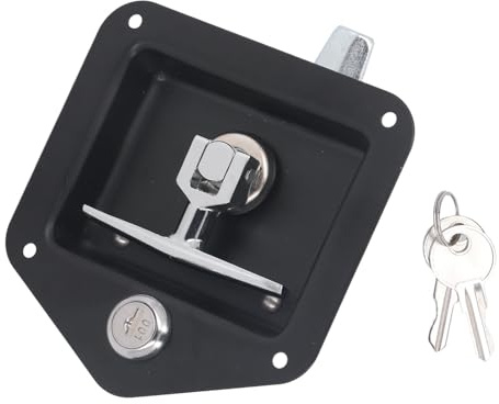 Tool Box Lock 120 x 125 x 70mm Stainless Steel Embedded Paddle Design High Security Cam Latch Lock with 2 Keys for Trailer Truck Cabinet Electrical Panel