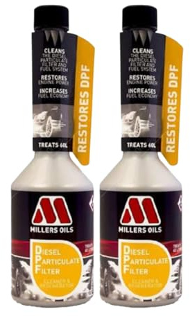 Millers Oils DPF Diesel Particulate Filter Cleaner and Regenerator 2x 250ml