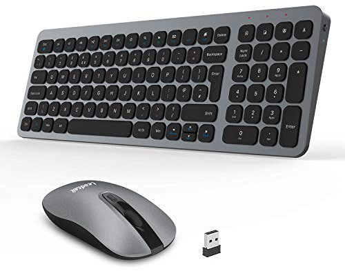 LeadsaiL Wireless Keyboard and Mouse Set, Wireless USB Mouse and Compact Computer Keyboards Combo, QWERTY UK Layout for HP/Lenovo Laptop and Mac