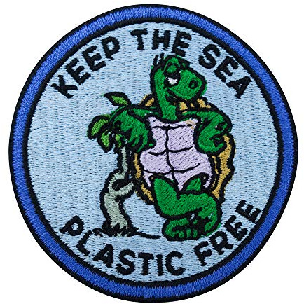 Keep the Sea Plastic Free sköldpadda Patch att stryka på | plastlappar, stryklappar, lappar, lappar Finally Home