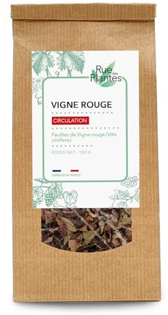 Feuilles de Vigne Rouge Coupées – Bien-être Circulatoire Naturel | Infusion et Préparation Faciles | Origine Naturelle, Haute Qualité | Made in France, Rue des Plantes