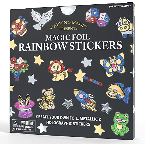 Marvin's Magic - Magic Foil Rainbow Stickers - Foil, Metallic & Holographic - Magical Art Supplies - 150 Stickers & More