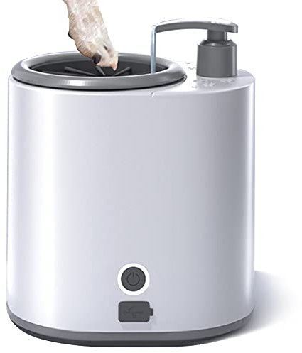 Pfotenreiniger Für Hunde,USB Wiederaufladbar Elektrisch Hunde Pfote Reiniger,2 in 1 Tragbare Weiche Silikonmassage Hundebürsten Für Hunde Katzen Massage Pflege Schmutzige Klauen,M