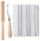 zalati Latch Hook Tool 3pcs Rug Mesh Fabric Canvas Wooden Bent Yarn Cutter Tool Embroidery Crafts Supplies for DIY Carpet Tapestry Making