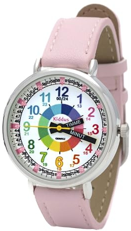 Kiddus Orologio Educativo per Bambino e Bambina dai 5 ai 10 Anni, Orologio Analogico Didattico per Imparare l'Ora, Movimento Giapponese