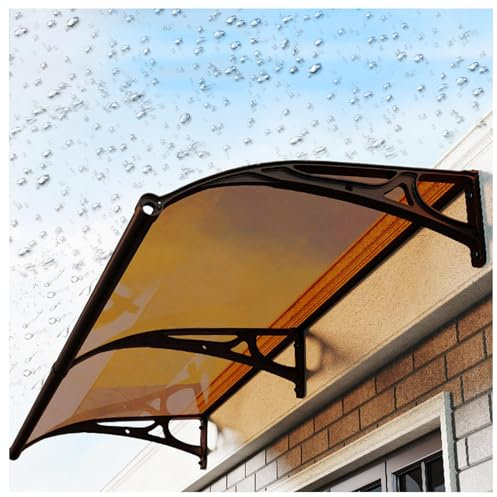 überdachung Haustür, Mit Seitenteil Rinne Aluminium Metallgestell Vordach Für Haustür Vordach Glas, für Draußen Terrasse,Balkon,Kellertreppe,Hauseingang,23 * 47(60 * 120cm)