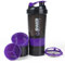 NATUREKIT Protein Shaker Bottle,16oz Gym Bottle with Mixing Ball and Storage, BPA Free Leak-Proof Secure Flip Cap,Workout Water Bottle for Smooth Shake and Pre Workout,Dishwasher Safe,Purple