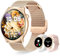 Erkwei Smartwatch Damen mit Telefonfunktion Always-on-Display Smart Watch 100+ Sportmodi Fitnessuhr für iOS Android Fitness Tracker mit Schlafmonitor Pulsuhr Schrittzähler Roségold