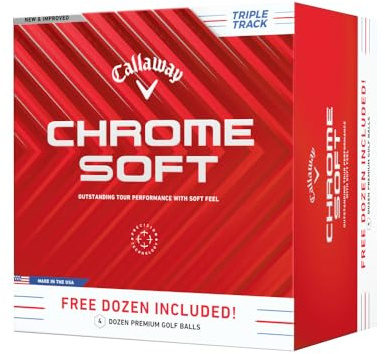 Callaway Golf Chrome Soft Premium Tour Golf Ball 2024 White 4 for 3 Triple Track