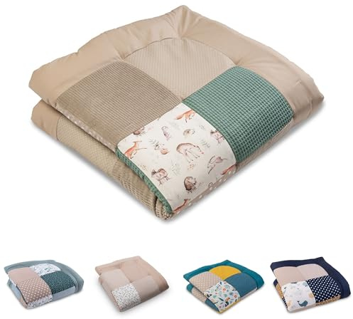ULLENBOOM Tapis d'Éveil pour Bébé 100x100 cm - 100% OEKO-TEX, Épais et Rembourré - Idéal pour Jeux, Motricité et Sol Enfant -Amis de la forêt
