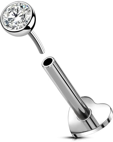 OUFER Body Piercing Lip Stud Bar Titanium Helix Piercings Threadless 16G 5/6/8/10/12mm Tragus Conch Labret Piercing Earring Jewellery