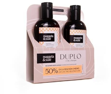 Nuggela & Sulé DUPLO-paket: schampo nr 1 begränsad upplaga 2024-50% rabatt på andra enhet, stärker och stimulerar hårväxten, 2 x 250 ml