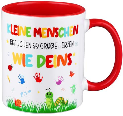 1 Stücke Erzieherin Tasse Kaffeetasse Keramik Kaffee Tasse Abschied Mug mit Spruch Danke Dankeschön Abschiedsgeschenk für Erzieher zum Kindergarten Kindergärtnerin Tagesmutter Kita