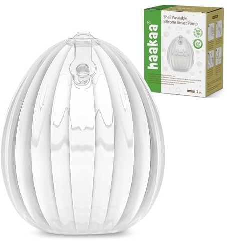 haakaa Shell - Extractor de leche manual portátil, manos libres, colección pasiva de leche materna de silicona para madres lactantes, atrapador de fugas de lactancia, 75 ml, 1 unidad