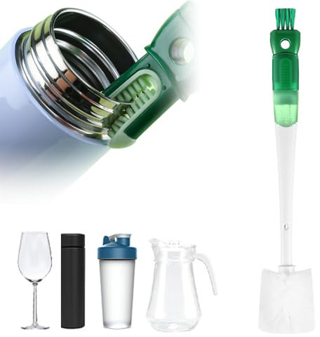 5-in-1 Flaschenbürste, 2025 New Flaschenreiniger Bürste, Strohhalm Reinigungsbürste, Reinigung von Bürsten für kleine Räume Wasserflaschenreinigungspinsel (Grün)