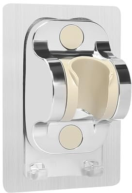 Supporto per Soffione Doccia Senza Foratura Supporto Soffione Doccia Regolabile ad Angolo Supporto per Doccia Universale con Cuscinetto Adesivo Supporto Doccia Regolabile per Doccetta o Soffione