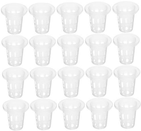 Yardwe 100pezzi Cestini per Piante Idroponiche in Rete di Plastica Piccoli Contenitori per Piantagione Vasi Rete per Coltivazione Adatti per Balcone Giardino e Vivaio per Ortaggi Frutta e