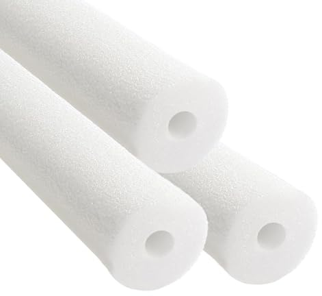 Chochkees White Pool Noodles Swimming Hollow Core Foam Tube, Floating Thick Noodles for Floating, Pool Accessories, 52 (3 - Pack)