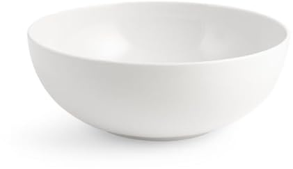 H&H Insalatiera Hamptons Ø 30 cm in Porcellana Bianca – Grande e Elegante – Idonea al Microonde e Lavabile in Lavastoviglie – Design Raffinato