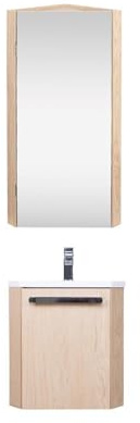 MOB-IN Set Lavatrice angolare sospeso con armadio ad angolo arredamento rovere